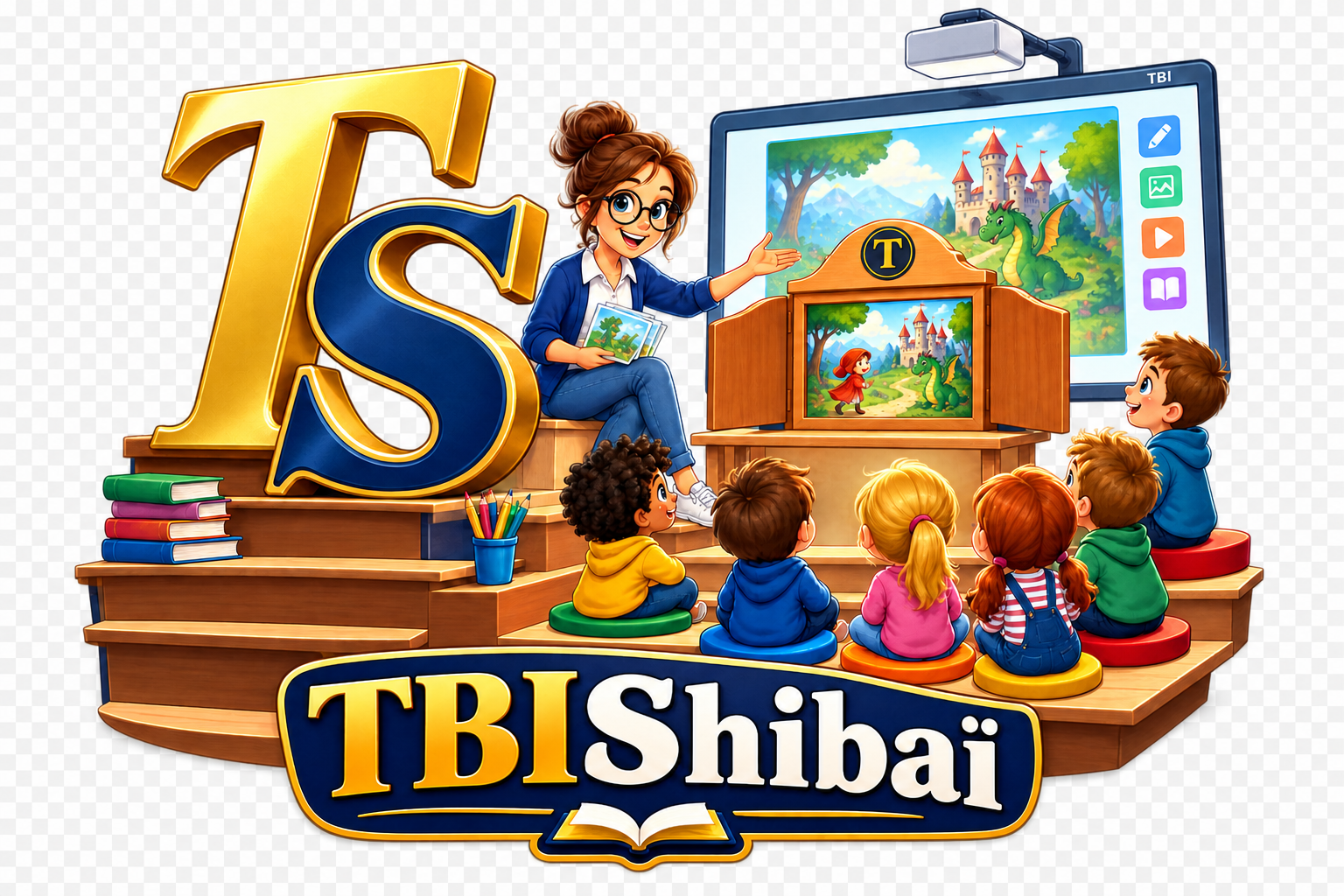 Une enseignante présente un TbiShibai aux enfants
